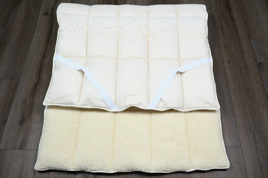 Unterbett Merinowolle kbT. Bezugsstoff Merino Wollflor kbT / Baumwoll Perkal kbA - KLEINER Naturbettwaren